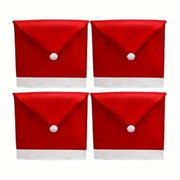 Christmas Chair Covers, Santa Claus Hat Slipcover Xmas Chair Back Cover For Christmas Din