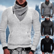 Fashion Pocket High Neck Slim Fit Sweater Knit Coat