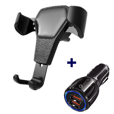Leather grain gravity mobile phone car holder phone car holder