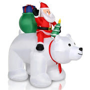 6ft 15W 7pcs LED Lights Santa Claus Rides Polar Bear Garden Santa Claus Decoration