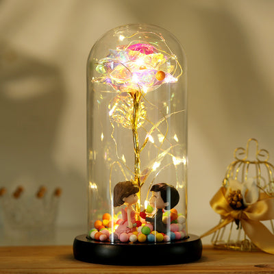 Colorful 24k Gold Foil Flower Color GoldWith Lights Christmas Gift