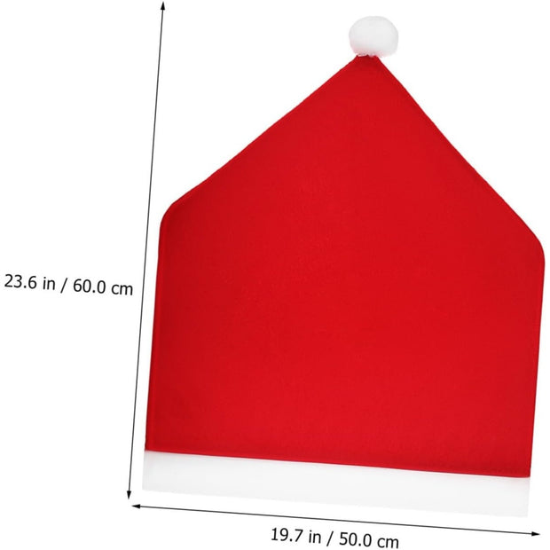 Christmas Chair Covers, Santa Claus Hat Slipcover Xmas Chair Back Cover For Christmas Din